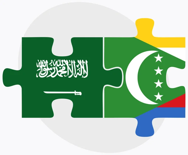 Saudi Arabia and Comoros Flags — Stock Vector