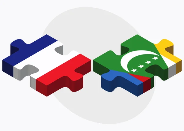 Frankrijk en Comoren vlaggen — Stockvector