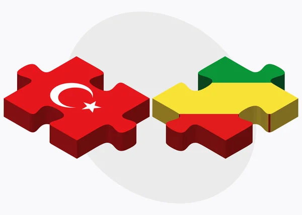 Turkiet och Kongo flaggor — Stock vektor