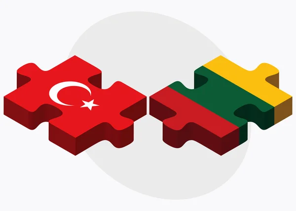 Флаги Турции и Литвы — стоковый вектор