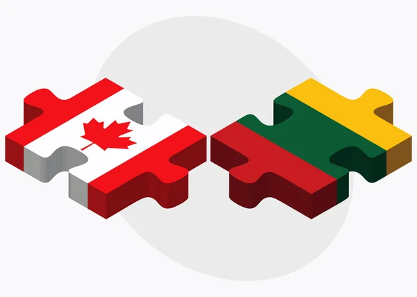 Canada and Lithuania Flags — Stock Vector