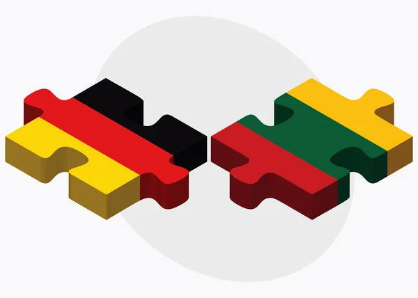 Alemanha e bandeiras da lituânia — Vetor de Stock