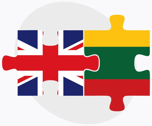 United Kingdom and Lithuania Flags — Stock Vector