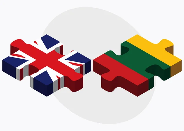Bandiere del Regno Unito e della Lituania — Vettoriale Stock
