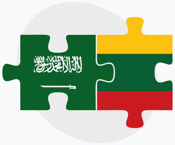 Arabie saoudite et Lituanie Drapeaux — Image vectorielle