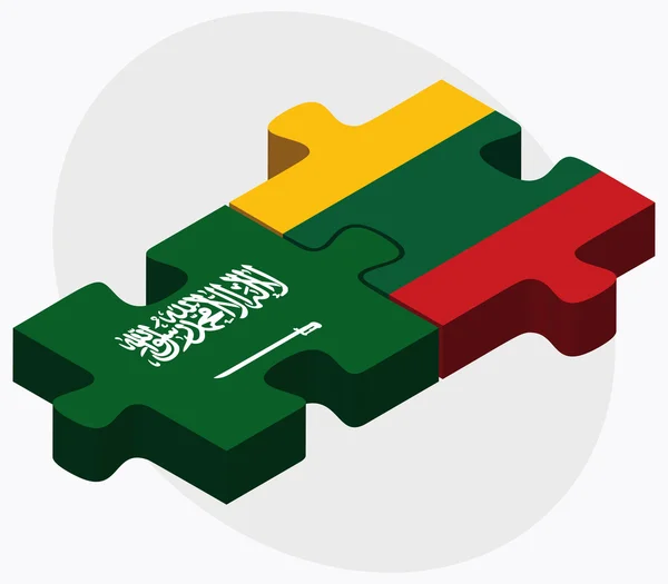 Arabia Saudyjska i Litwa flagi — Wektor stockowy
