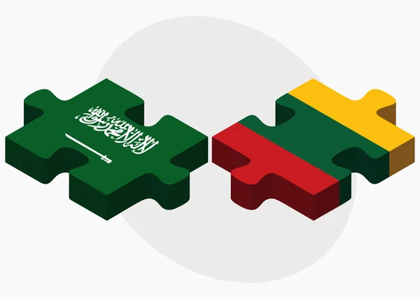 Saudiarabien och Litauen flaggor — Stock vektor