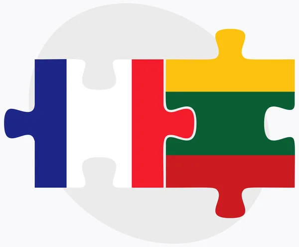 Флаги Франции и Литвы — стоковый вектор