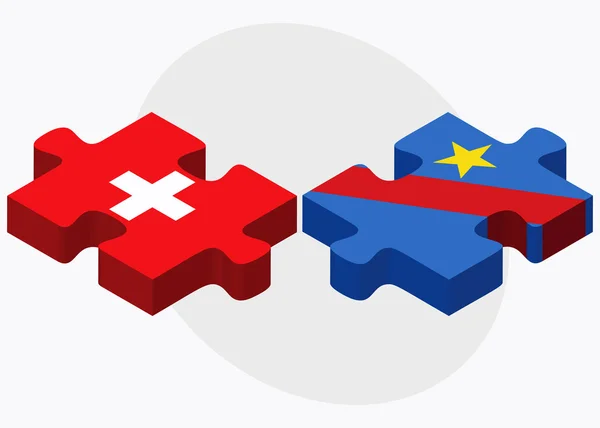 Suisse et République démocratique du Congo Drapeaux — Image vectorielle
