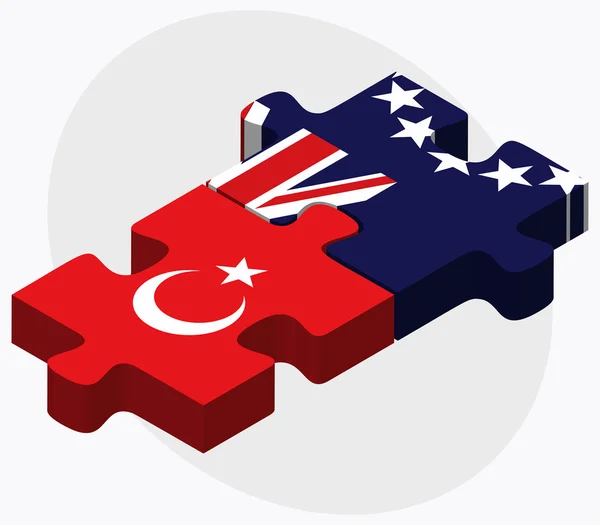 Banderas de Turquía e Islas Cook — Archivo Imágenes Vectoriales