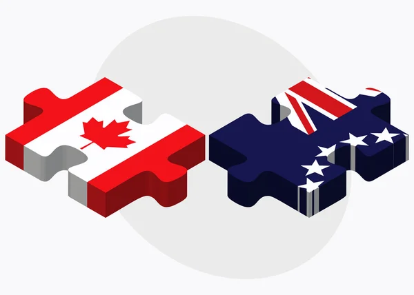 Banderas de Canadá e Islas Cook — Archivo Imágenes Vectoriales