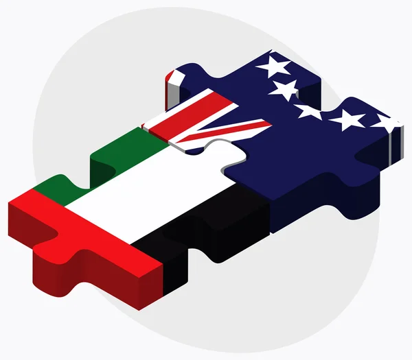 Spojené arabské emiráty a vlajky Cookovy ostrovy — Stockový vektor