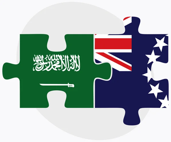 Saudi Arabia and Cook Islands Flags — Stock Vector