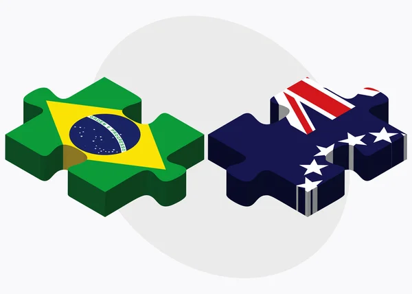 Banderas de Brasil e Islas Cook — Vector de stock