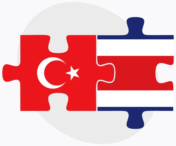 Drapeaux Turquie et Costa Rica — Image vectorielle