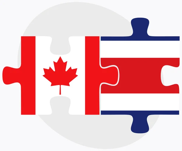 Canada and Costa Rica Flags — Stock Vector