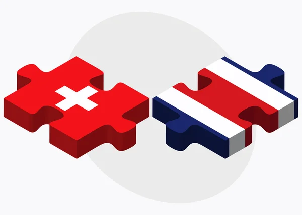 Drapeaux Suisse et Costa Rica — Image vectorielle