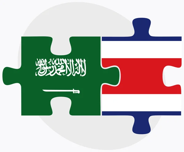 Saudiarabien och Costa Rica flaggor — Stock vektor