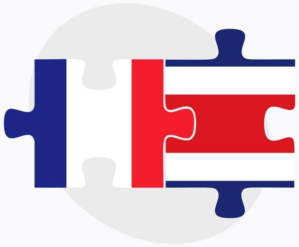 Frankreich und Costa Rica Flaggen — Stockvektor