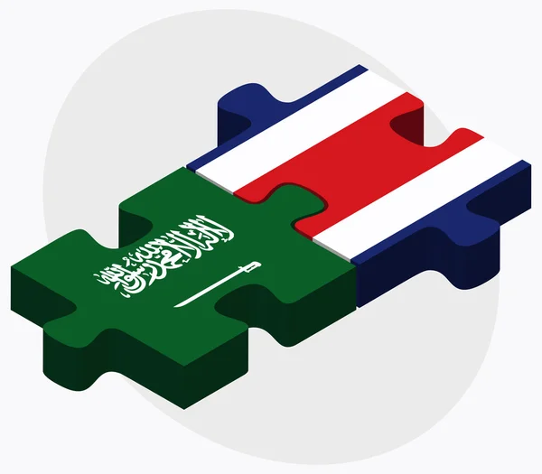 Suudi Arabistan ve Kosta Rika bayrakları — Stok Vektör