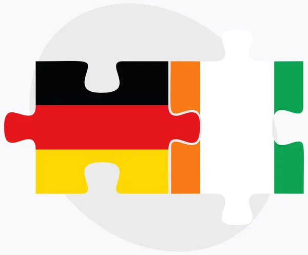 Niemcy i Wybrzeże Kości Słoniowej wyspa flagi — Wektor stockowy