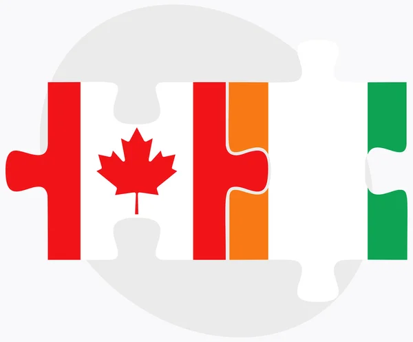 Canada e Costa Divoire Bandiere — Vettoriale Stock
