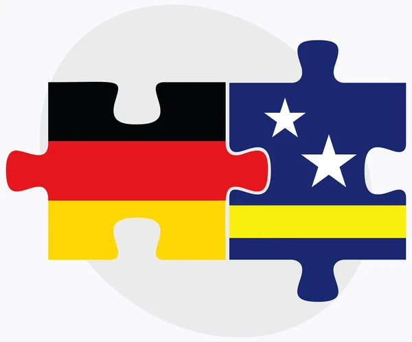Duitsland en Curacao vlaggen — Stockvector