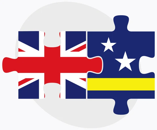 Banderas del Reino Unido y Curazao — Archivo Imágenes Vectoriales