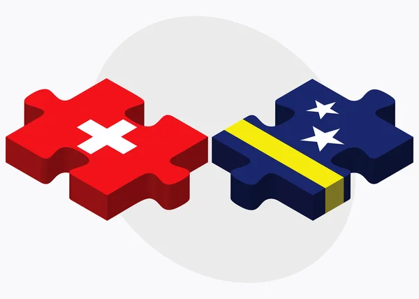 Schweiz och Curacao flaggor — Stock vektor