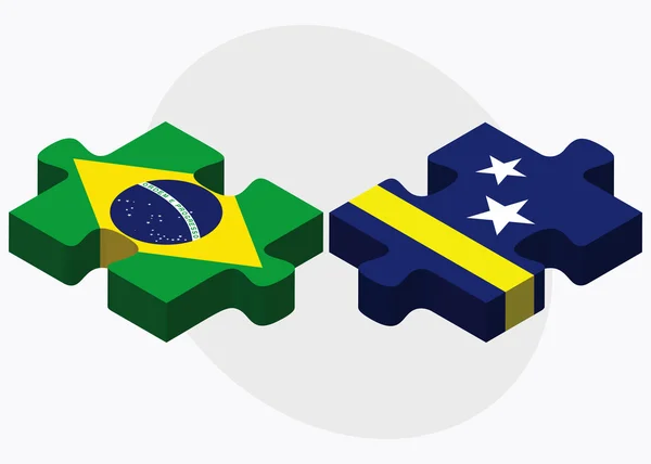 Bandiere Brasile e Curacao — Vettoriale Stock
