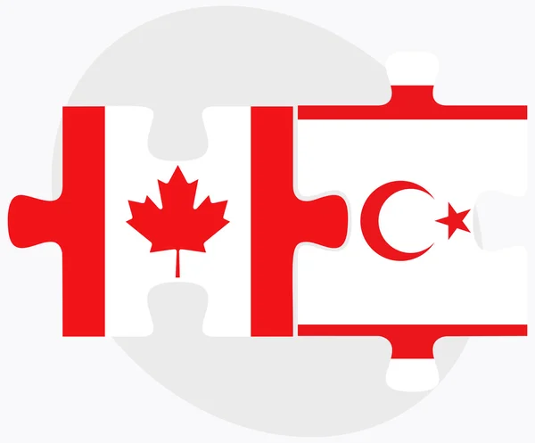 Canada and Turkish Republic of North Cyprus Flags — Stock Vector