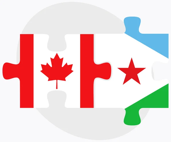 Canada and Djibouti Flags — Stock Vector