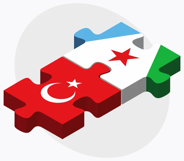 Флаги Турции и Джибути — стоковый вектор