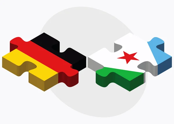 Almanya ve Cibuti bayrağı — Stok Vektör