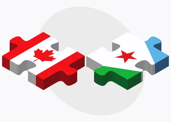 Bandiere del Canada e Gibuti — Vettoriale Stock