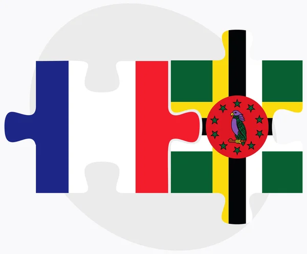 Frankrijk en Dominica vlaggen — Stockvector