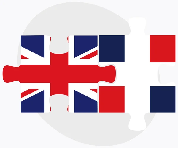 United Kingdom and Dominican Republic Flags — Stock Vector