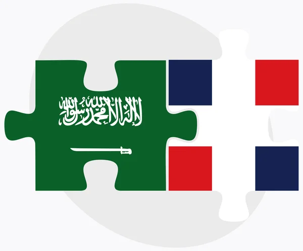 Saudi Arabia and Dominican Republic Flags — Stock Vector