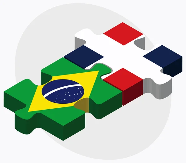 Banderas de Brasil y República Dominicana — Archivo Imágenes Vectoriales