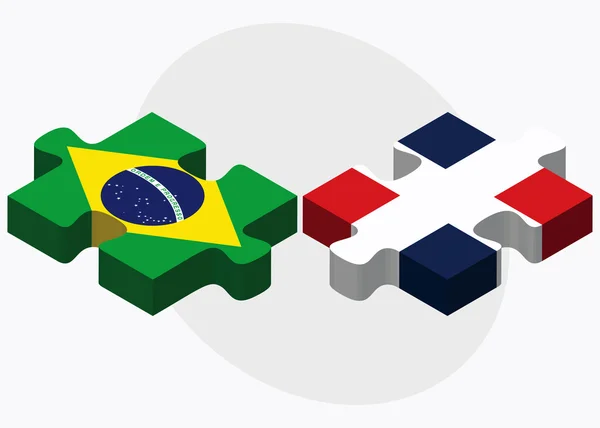 巴西和多米尼加共和国国旗 — 图库矢量图片