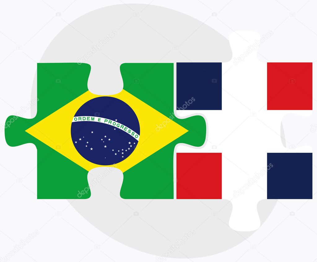 Brazil and Dominican Republic Flags