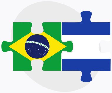 Brezilya ve El Salvador bayrakları
