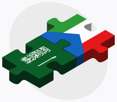 Suudi Arabistan ve Ekvator Ginesi bayrakları