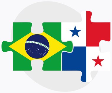 Brazil and Panama Flags clipart