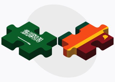 Suudi Arabistan ve Sri Lanka bayrakları
