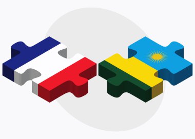 Fransa ve Ruanda bayrakları