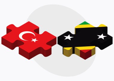 Türkiye ve Saint Kitts ve Nevis bayrakları