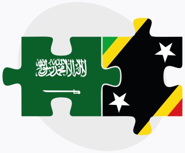 Suudi Arabistan ve Saint Kitts ve Nevis bayrakları
