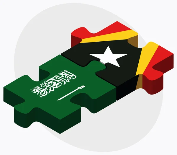 Saoedi-Arabië en Oost-Timor vlaggen — Stockvector