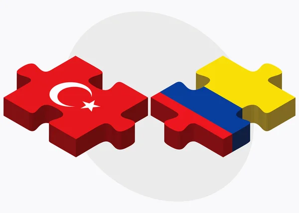 Turkiet och Ecuador flaggor — Stock vektor